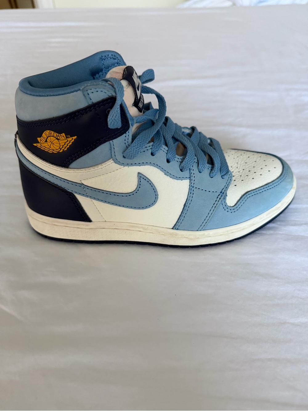 Jordan Kids High-Top Sneakers in Light Blue/White/Navy